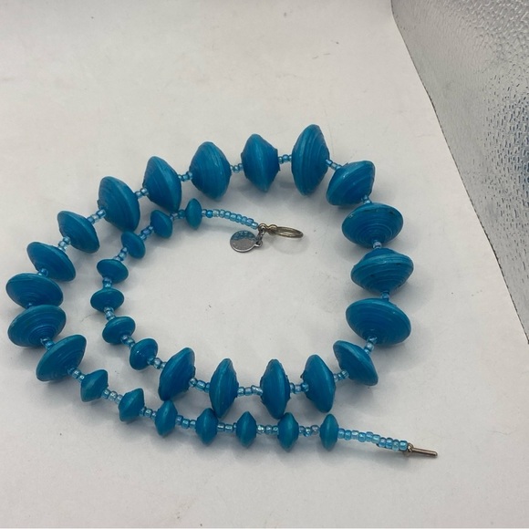 Blue Water Paper Bead Necklace Bead For Life Uganda 20” - Picture 9 of 9